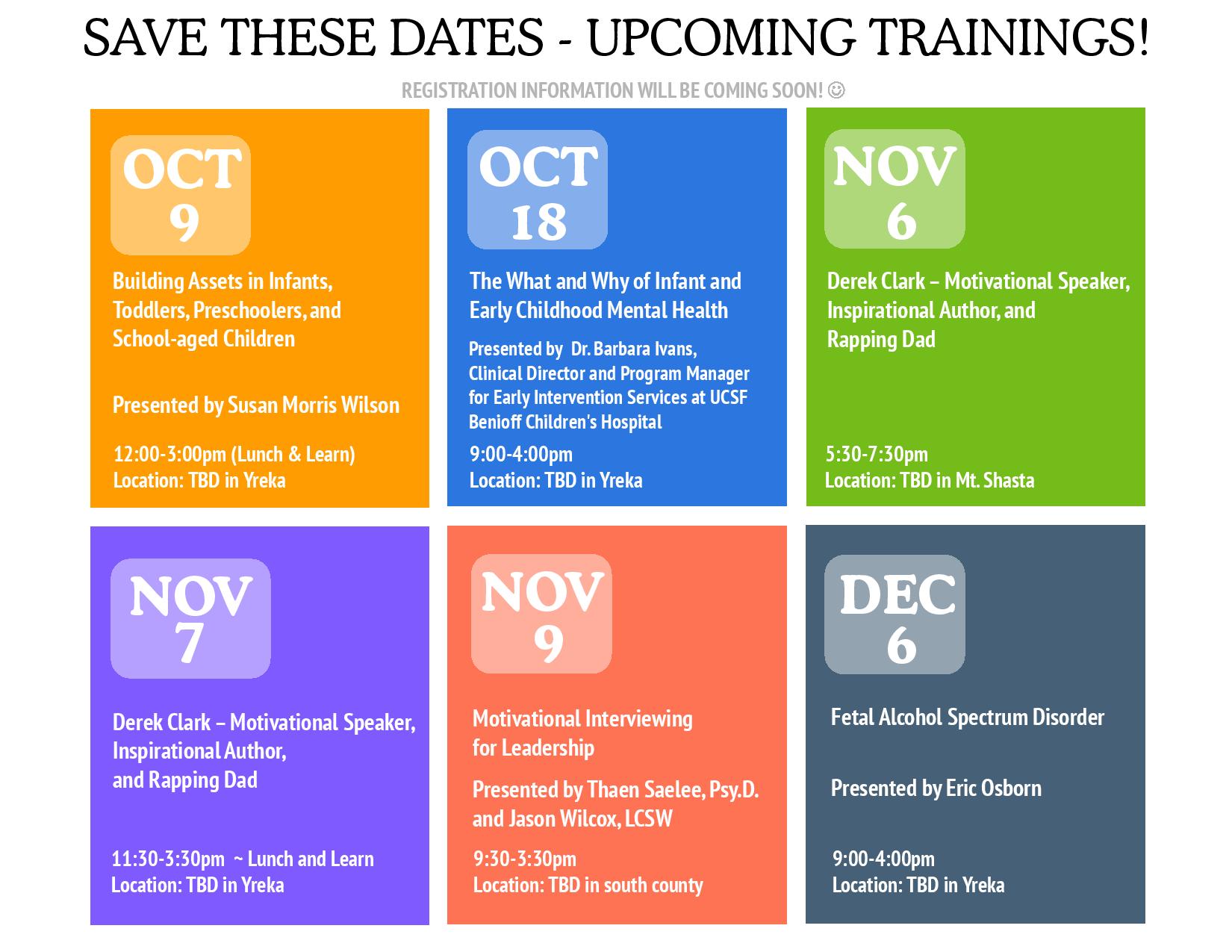 Upcoming Trainings